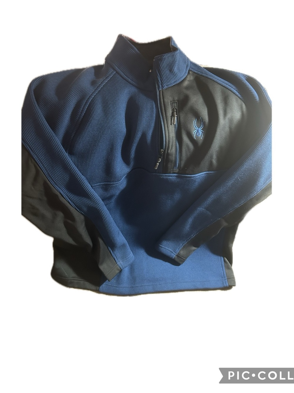 Spyder Men’s Navy Blue and Black Quarter-Zip Performance Pullover